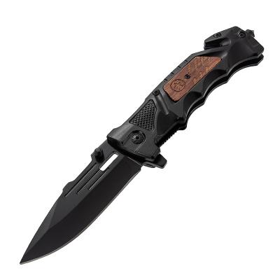 China Black Coated Tactical Multifunctional Outdoor Pocket Folding Stainless Steel 3CR13MOV Stainless Steel Multi Knife Survival Non-variable for sale