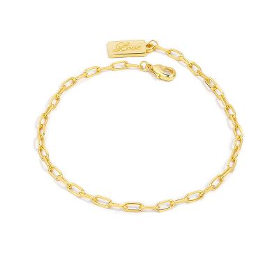 China Fast Delivery Fashion Statement Geometric Gold Plated Cross Chain And Link Bracelet for sale