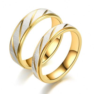 China Fashionable European and American casual/sporty flower slash couple gold ring in batches of steps for sale