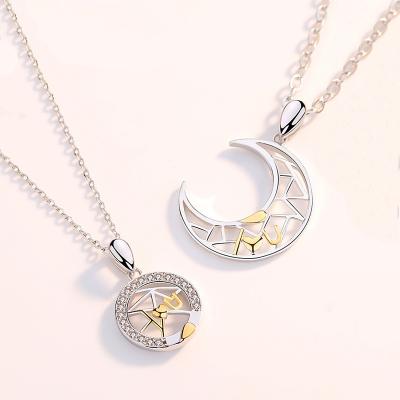 China FASHIONABLE Light Luxury Couples Sun and Moon Pendant Necklace for sale