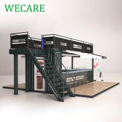 China Wecare Modern Professional Metal Customized Foldable Container Mobile Store Kiosk Container Store for sale