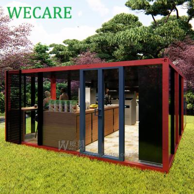 China Modern Custom Outdoor Container House Prefab Cafe Kitchen Restaurant WECARE Container Kiosk for sale