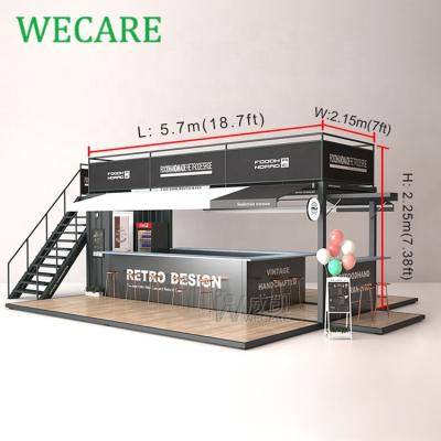 China WECARE Modern Fashion Quick Install Steel Frame Grocery Store Exterior Double-Layer Prefab Container Restaurant for sale