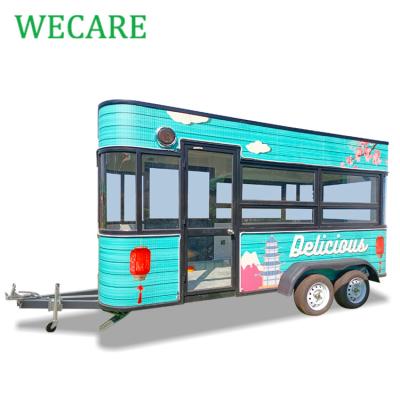 China Easy Operate WECARE Mobile Food Truck Dining Car Food Trailer For Europe Vendors Hot Dog Food Cart for sale