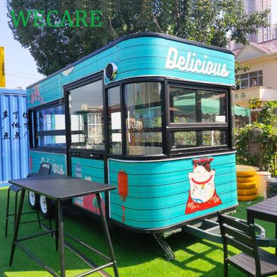 China Easy Operate WECARE Street Vending Cart Pizza Taco Street Cafe Food Van Ice Cream Trucks Fast Food Van Concession Mobile Concession Food Trailer for sale