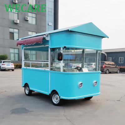 China Easy Operate WECARE New Design 4 Wheels Battery Fast Food Truck Food Carts For Sale With Equipments for sale