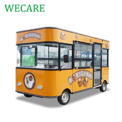 China Easy Operate WECARE Mobile Electric Food Cart Fast Snack Vending Truck Outdoor Kitchen Catering Vending Car With Drive Power for sale