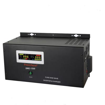 China DC 12V 220V To AC 1200W 3600W Surge Power Pure Sine Wave Inverter With Battery Charger 580x330x275mm for sale