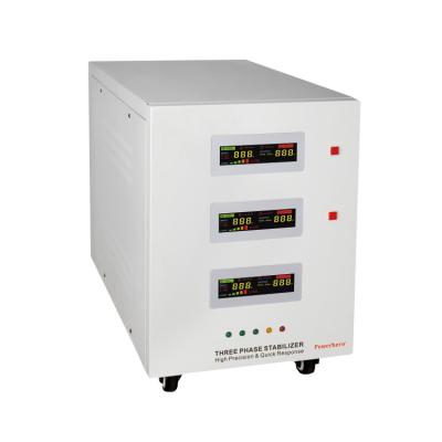 China SVC Factory Sale 25KVA AVR Three Phase Automatic Voltage Regulator Stabilizer With AC 173-450V Input Range for sale