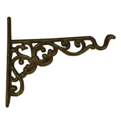 China Garden Plant Bracket Vintage Cast Iron Wall Mount Flower Plant Pot Hanging Hook for sale