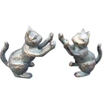 China Garden Decoration Vintage Cast Iron Decor Bookends Metal Cat Animal Book Holder for sale