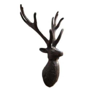 China Europe Antique Cast Iron Deer Head Wall Decoration for sale