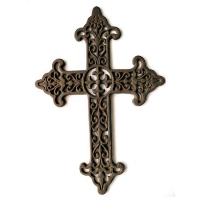 China Home Decor Vintage Wall Decor Room Wall Hanging Cast Iron Handmade Crosses For Home Decoration for sale