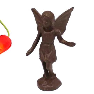 China Angel Cherub Fairy Stance Europe Cast Iron Statue for sale