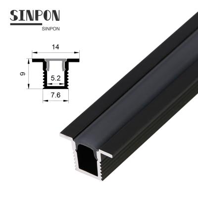 China Aluminum Alloy Black Aluminum Profile Most Popular LED Profile Recessed On The Ceiling Or Other Place For Led Sign for sale