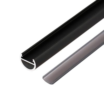 China Aluminum Alloy China Professional Customized Black Anodized Linear Channel Led Aluminum Alu Extrusion Housing Profiles For Strip Light for sale