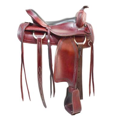 China Wholesale Wild Riding Smooth Leather Twisted Stirrup Leather Horse Riding Saddle 15 Inch Full Head Synthetic Leather Layer Saddle for sale