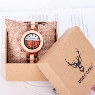 China Simple Wooden Watch DONDO DEER Ladies Ladies Women Watches Handmade Custom Engraved Wooden Watch etsy wholesale for sale