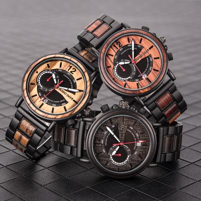 China Auto Date Customized Wristwatches Wooden Case Crown For Girls Box Luxury Wooden Relojes for sale