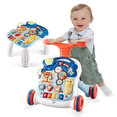 China Baby Walker and Sit-to-Stand Active Table Learning Walker Multifunctional 5 in 1 Baby Activity Table Baby Walker with Light and Sound for sale