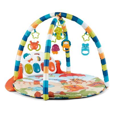 China Toy Soft baby piano fitness playmat educational kick and play with hanging infant musical toy mat for sale