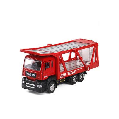 China Toy Custom Diecast 1/50 Die Cast Metal Car Model Vehicles Wrecker Toy Carrier Trailer Transport Flatbed Truck for sale