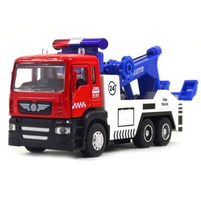 China Diecast Toy 1:50 Scale Diecast Tow Truck Toy For Kids Metal Vehicles Model Pull Back Doors Open Customized Wholesale for sale