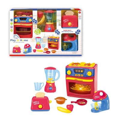 China Pretend Play Toy Kitchen Appliances Toys Pretend Toys Play Kitchen Oven, Juicer, Toaster, Blender Kids Play Home Set for sale