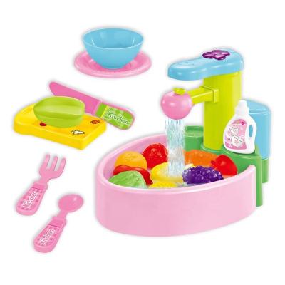 China Pretend Play Toy Children Play Induction Kitchen Sink Toys Tableware Toys Water Home Sink Play for sale