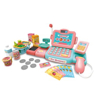 China ABS Kids Smart Toys Supermarket Toy Cash Register Shop Online For Kids Boys And Girls Pretend Play Shopping Set for sale