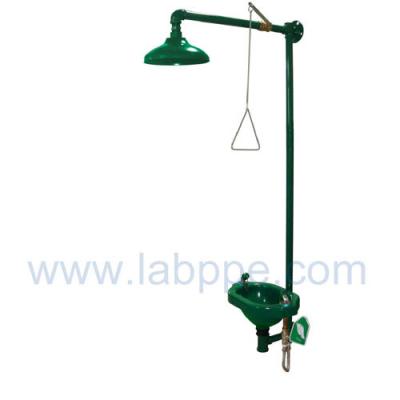 China SHH100-Safety shower & eyewash station,Galvanized Iron,Color:Yellow,red,green for sale