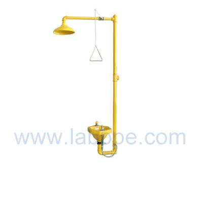 China SHH100Y-Safety shower & eyewash station,Galvanized Iron,Color:Yellow,red,green for sale