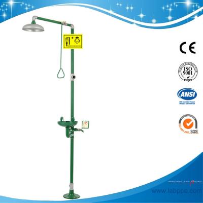 China SH712BSG-epoxy powder coating Safety shower & eyewash station,Carbon steel,Green eye wash and emergency shower workplace for sale