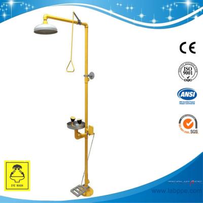 China SH713BSF-Pedaled shower & eyewash station,SS304,combination foot operated type for sale