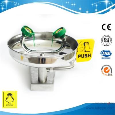 China SH359DZ-emergency eye washer safety eye wash station wall type SS304 SH359DZ silver color yellow color used for school for sale