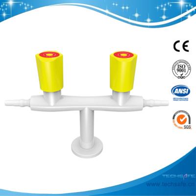 China SHB5-gas taps valve epoxide resin Double outlet gas fitting Gas valves cock Deck mounted slow open lab furniture tap for sale