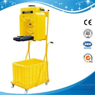 China SH983T-Gravity operated Eye wash station with cart trolley,Portable/movable,14 Gallon for sale