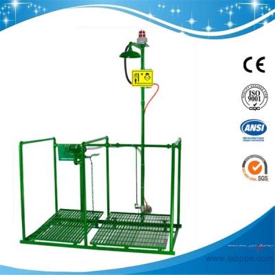 China SHD200SG-Pedaled safety shower & eyewash station with railing,SS304/G.I. for sale