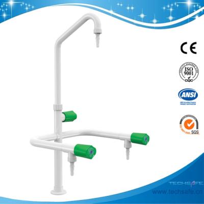 China SHA1-7-Three Way/Triple outlet Lab Tap/Faucet,brass,360°swing,White/lever handle optional for sale