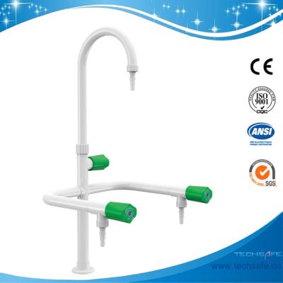 China SHA1-5-Three Way/Triple outlet Lab Tap/Faucet,brass,360°swing,White/lever handle optional for sale