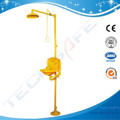 China SH712SCP-Dust Covered shower & eyewash station,SS304 meets ANSI Z with plastic bowl cover for sale