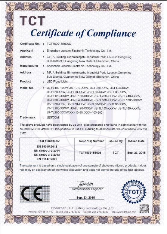 CE - Shenzhen Jescom Electronic Technology Co., Ltd.