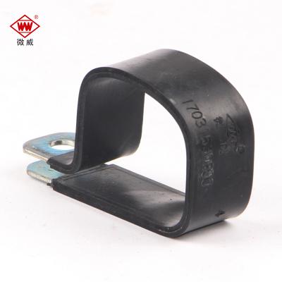 China Heavy Duty Rubber+metal Pipe Clamp With Rib Professional Hanging PIPE Clamp Rubber Reinforced Metal Pipe Clamp for sale