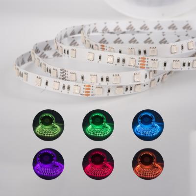 China Long Durable Low Power Easy Installation/Home Room Bar Decoration 12V/24V 5050 10mm Width RGB Flexible Indoor High Quality Led Strip Lights for sale