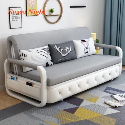 China Modern Fancy Functional Folding Single Sectional Furniture Convertible Futon Rotational Futon Double Sofa Bed for sale