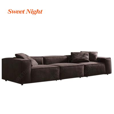 China Modern minimalist convertible l shape 7 seater living room sectional upholstered fabric sofa for sale