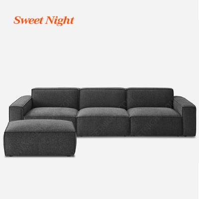 China Modern Minimalist Luxury Foldable L Shape Fabric Living Room Furniture 7 Seater Sofa for sale