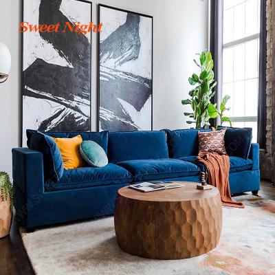 China 3 seater modular velvet furniture upholstered luxury modern fabric living room sofas for sale