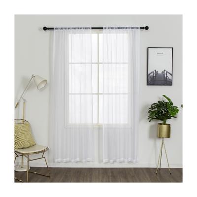 China European Elegant Blackout Style Sheer Voile Soft White Tulle Curtains Polyester 100% Polyester Window for sale