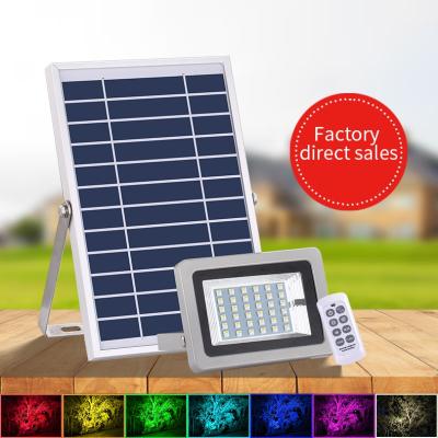 China Hot Sale 20W IP66 LED RGB Garden Waterproof Solar Flood Light Outdoor Color Changing RGB Solar Flood Light for sale